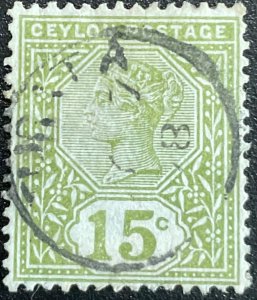 Ceylon #136 Used PM Single Queen Victoria L23