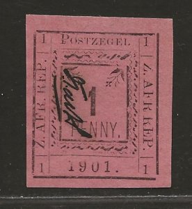 TRANSVAAL SC# 179(SG#5e) NO PERIOD AFTER R   'AFR'   VF/MNG