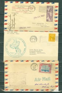 US 1930-31/33 LOT of (3) HISTORIC AIR MAIL COVERS