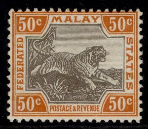 MALAYSIA - Fed Malay GV SG74b, 50c black & orange-brown, LH MINT. Cat £42.