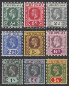 Virgin Islands 38-46, SG69-77 MH / MLH / MVLH CV $155.25