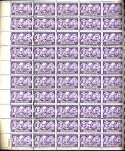 U.S. #959 MINT PL# SHEET OF 50 OG NH