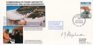 British Antarctic Territory FDC Sc 148 Signed Dr P J Stephenson Cachet Auster...