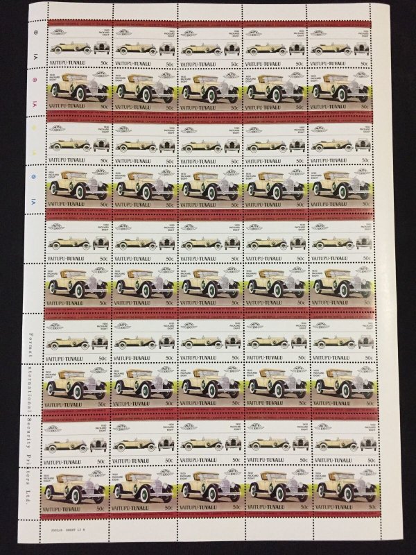 TUVALU Cars Automobiles Sheets x 8 MNH(400 Stamps)(BLK32) 