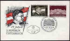 Austria 1970 - The 25th Anniversary of the Second Republic of Austria - FDC-2