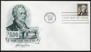 SC#1053 $5.00 Alexander Hamilton FDC: Artmaster (1956) Unaddressed