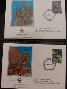 O) 1994 NEVIS, WWF - WORLD WILDLIFE FUND, BLACK CORAL SPIRAL SHAPED,  BLACK CORA