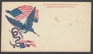 Civil War Patriotic unused Magee cover - Loyal States will have no Compromise