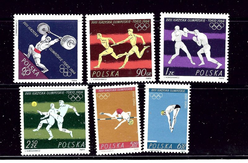 Poland 1259-64 MNH 1964 Olympics Part set