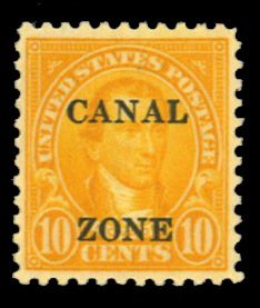 United States Possessions, Canal Zone #87 Cat$35, 1925 10c orange, hinged