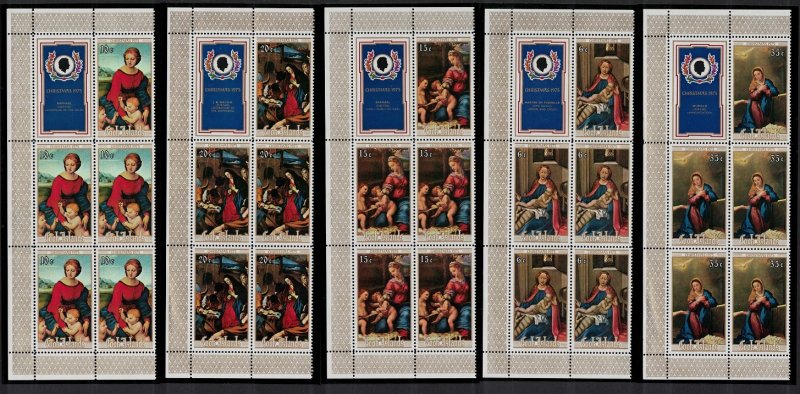 Cook Is. Christmas Painting by Great Masters 5v Blocks of 5 1975 MNH SG#529-533