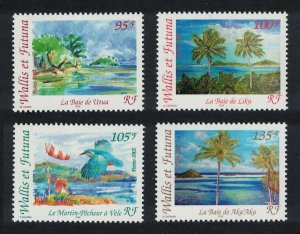 Wallis and Futuna Kingfisher Birds Landscapes 4v 2002 MNH SC#559 SG#807-810