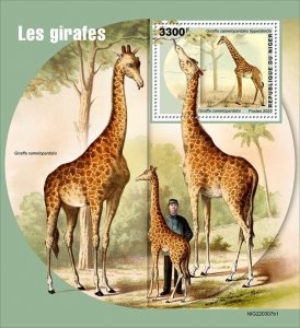 NIGER - 2022 - Giraffes - Perf Souv Sheet #1 - Mint Never Hinged