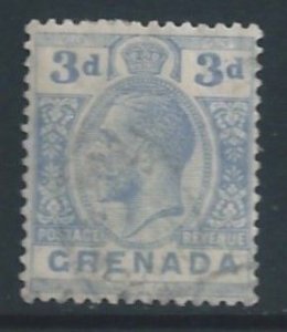 Grenada #99 Used 3p King George V - Wmk. 4 - Ultramarine