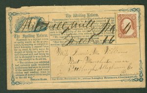 1850’s, The Writing and The Spelling Reform ad cover w/ Millersville PA cancel