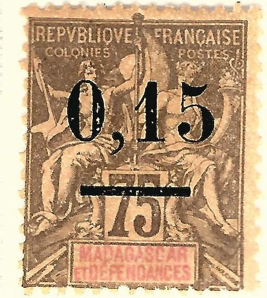 French Madagascar (Scott #54) Mint OG Fine hr..French Colonies are hot!