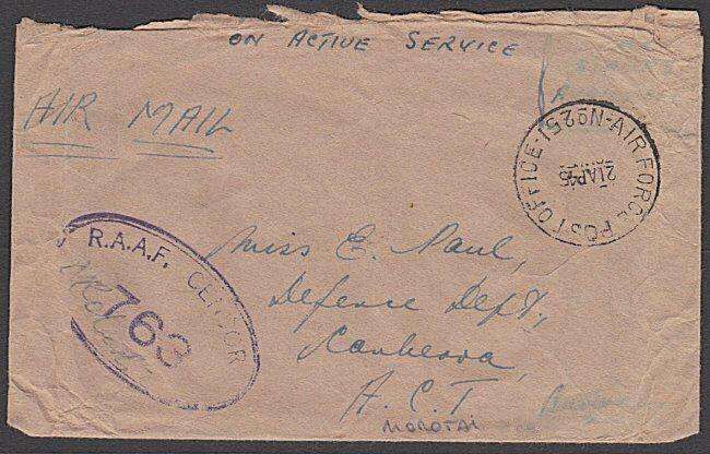 AUSTRALIA FORCES ON MOLUCCA ISLANDS 1945 RAAF censor cover from Morotai....55164