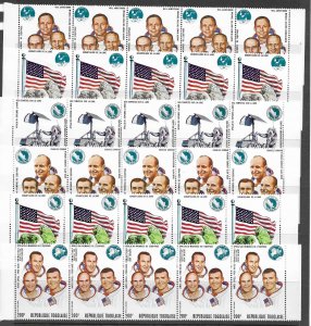 Togo 741-5, C135 MNH Space cpl.  set X 10 sets, vf.   2022 CV $57.50