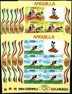 ANGUILLA SG587/95B 1984 OLYMPIC GAMES SHEETLETS MNH