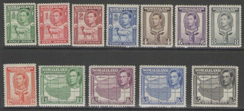 SOMALILAND SG93/104 1938 PORTRAIT TO LEFT MTD MINT