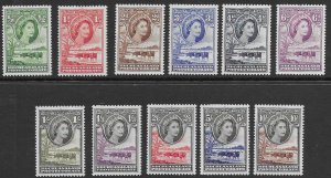 Bechuanaland 154-65   1955  11 values fvf mint hinged