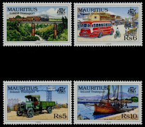 Mauritius 859-62 MNH Train, Bridge, Truck Bus, Boat, Bicycle, Car