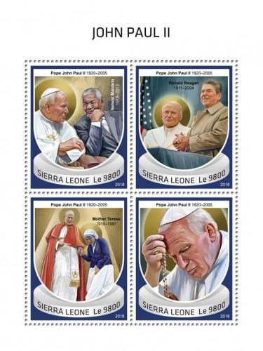 SIERRA LEONE - 2018 - Pope John Paul II - Perf 4v Sheet - MNH