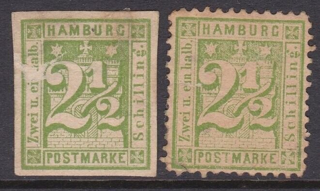 GERMANY HAMBURG 2 old forgeries of classic issues..........................B4998