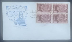 Scott 955  FDC  150 Anniversary of Mississippi Territory  House of Farnam Cachet