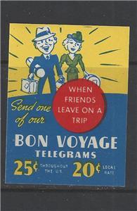 Vintage - Bon Voyage Telegrams Promotional Poster Stamp (AW22)