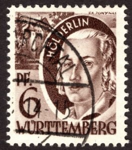 1948, Germany, French Occupation of Wurttemberg 6pf, Used, Sc 8N15