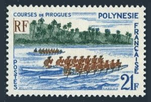 Fr Polynesia 232,hinged. Michel 72. Festival 1967. Canoe race.