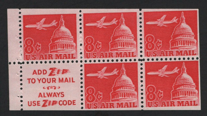 United States MINT Scott Number C64b BOOKLET PANE  MNH  F-VF  #2  -  BARNEYS 