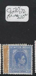 ST KITTS  NEVIS  (P1602B)  KGVI 1 1/2D, 2 1/2D    SG 70, 72   MNH