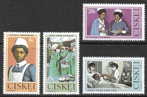 South Africa, Ciskei Scott 34-37 MNH Nursing Set of 1982, Nurse