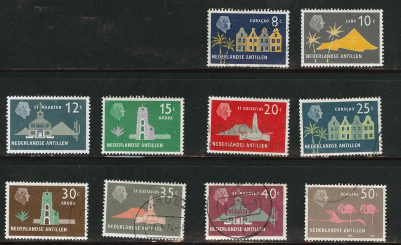 Netherlands Antilles Curacao  Scott 244-253 mixed short set