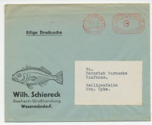 Illustrated cover Deutsches Reich / Germany 1935 Fish