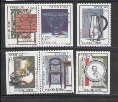 Sweden Sc 2076-81 1994 design stamp set mint NH