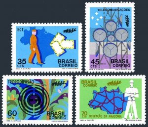 Brazil 1223-1226, MNH.Mi 1317-1320. Unification of communications in Brazil,1972