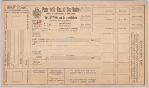 55397 - SAN MARINO - POSTAL SHIPPING BULLETIN: 0.40 LIRE - P 13-