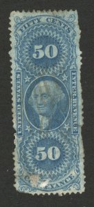 USA - USED STAMP, 50c  - Internal Revenue - GEORGE WASHINGTON -DAMAGED