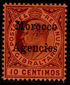 MOROCCO AGENCIES EDVII SG18, 10c dull purple/red, LH MINT.