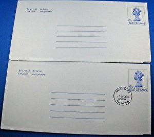 ISLE OF MAN  -  1973  -  LOT OF 2 AEROGRAMMES   FDC              (ggc42)