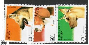 Benin; Scott 741-743; 1995;  Used; Dogs