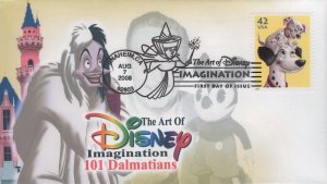 Set of 4 Printed Therome Cachets FDCs for the 2008 Disney Imagination Issue