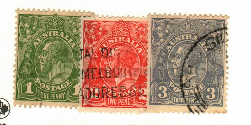 Australia #114, 116-7 used