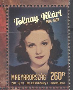 2014 Hungary Klari Tolnay - Actress (Scott 4307) MNH