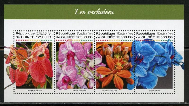 GUINEA  2018  ORCHIDS  SHEET MINT NH