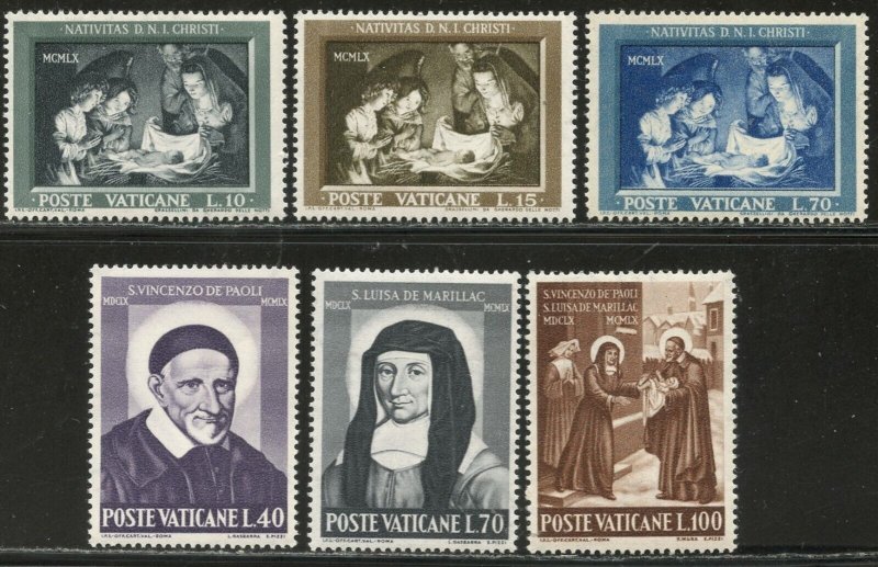 VATICAN Sc#269-274, 281-297, E15-E16 1960 Six Different Complete Sets OG Mint NH