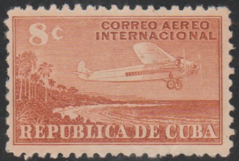 1948 Caribbean Stamps Sc C40 Airplane and Coast Foreign Postage  8c  NEW